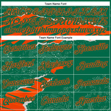 Load image into Gallery viewer, Custom Stitched Kelly Green Orange 3D Pattern Design Torn Paper Style Sports Pullover Sweatshirt Hoodie