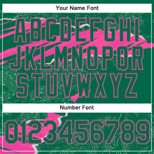 Load image into Gallery viewer, Custom Stitched Kelly Green Pink 3D Pattern Design Torn Paper Style Sports Pullover Sweatshirt Hoodie