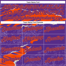Load image into Gallery viewer, Custom Stitched Purple Orange 3D Pattern Design Torn Paper Style Sports Pullover Sweatshirt Hoodie