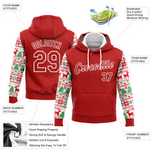 Load image into Gallery viewer, Custom Stitched Red White Christmas 3D Sports Pullover Sweatshirt Hoodie