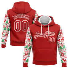 Load image into Gallery viewer, Custom Stitched Red White Christmas 3D Sports Pullover Sweatshirt Hoodie