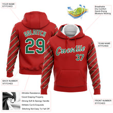 Load image into Gallery viewer, Custom Stitched Red Kelly Green-White Christmas 3D Sports Pullover Sweatshirt Hoodie