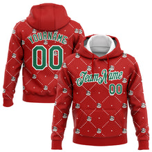 Load image into Gallery viewer, Custom Stitched Red Kelly Green-White Christmas Dog Wearing Santa Claus Costume 3D Sports Pullover Sweatshirt Hoodie