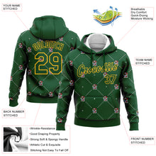 Load image into Gallery viewer, Custom Stitched Green Gold Christmas Dog Wearing Santa Claus Costume 3D Sports Pullover Sweatshirt Hoodie