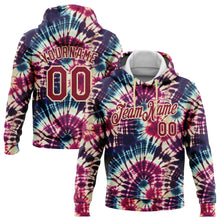 Load image into Gallery viewer, Custom Stitched Tie Dye Crimson-Cream 3D Hippie Batik Sports Pullover Sweatshirt Hoodie