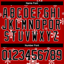Load image into Gallery viewer, Custom Red Black-White Christmas Snowman 3D Hockey Lace Neck Jersey