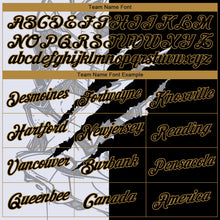 Load image into Gallery viewer, Custom Graffiti Pattern Black-Old Gold 3D Scratch Authentic Basketball Jersey