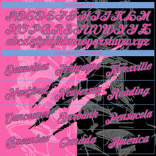 Load image into Gallery viewer, Custom Graffiti Pattern Pink Black-Light Blue 3D Scratch Authentic Basketball Jersey