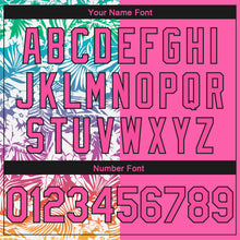 Load image into Gallery viewer, Custom Pink Black 3D Pattern Tropical Hawaii Palm Leaves Authentic Basketball Jersey