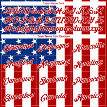 Load image into Gallery viewer, Custom White Royal-Red 3D American Flag Fashion Authentic Basketball Jersey