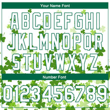 Load image into Gallery viewer, Custom White Kelly Green 3D Pattern Design St. Patrick's Day Authentic Basketball Jersey