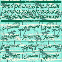Load image into Gallery viewer, Custom Teal Kelly Green-White 3D Pattern Tropical Hawaii Palm Trees Authentic Basketball Jersey