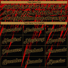 Load image into Gallery viewer, Custom Black Old Gold 3D Pattern Design Authentic Basketball Jersey