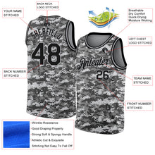 Load image into Gallery viewer, Custom Camo Black-Gray 3D Authentic Salute To Service Basketball Jersey