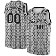 Load image into Gallery viewer, Custom Black White 3D Pattern Design Snakeskin Authentic Basketball Jersey