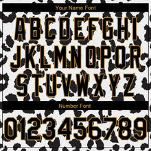 Load image into Gallery viewer, Custom White Black-Old Gold 3D Pattern Design Leopard Print Authentic Basketball Jersey