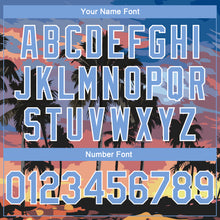 Load image into Gallery viewer, Custom Light Blue White 3D Pattern Tropical Hawaii Palm Trees Authentic Basketball Jersey