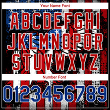 Load image into Gallery viewer, Custom Black Royal-Red 3D Eagle American Flag Authentic Basketball Jersey