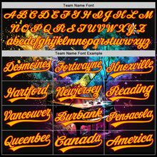 Load image into Gallery viewer, Custom Black Gold-Red 3D Pattern Design Music Festival Piano With Colorful Smoke Authentic Baseball Jersey