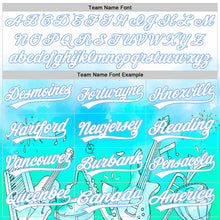 Load image into Gallery viewer, Custom White Light Blue 3D Pattern Design Music Festival Musical Instruments Authentic Baseball Jersey