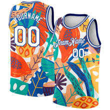 Load image into Gallery viewer, Custom White Royal 3D Pattern Abstract Tropical Hawaii Plant Authentic Basketball Jersey