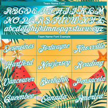 Load image into Gallery viewer, Custom Gold Teal-White 3D Pattern Tropical Beach Hawaii Palm Trees Authentic Basketball Jersey