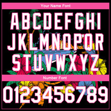 Load image into Gallery viewer, Custom Black White Pink-Light Blue 3D Pattern Tropical Beach Hawaii Palm Trees Authentic Basketball Jersey