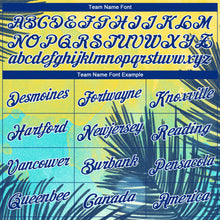 Load image into Gallery viewer, Custom Yellow Royal-White 3D Pattern Tropical Hawaii Leaves Authentic Basketball Jersey