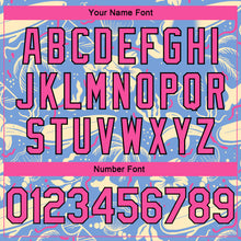 Load image into Gallery viewer, Custom Light Blue Pink-Black 3D Pattern Tropical Hawaii Trees Authentic Basketball Jersey