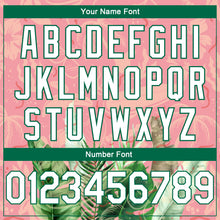 Load image into Gallery viewer, Custom Medium Pink White-Kelly Green 3D Pattern Tropical Hawaii Leaves Authentic Basketball Jersey