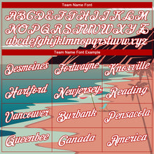 Load image into Gallery viewer, Custom Teal Red-White 3D Pattern Tropical Beach Hawaii Palm Trees Authentic Basketball Jersey