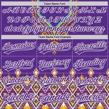 Load image into Gallery viewer, Custom Purple White 3D Pattern Design Traditional African Ethnic Style Authentic Baseball Jersey