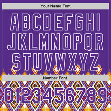 Load image into Gallery viewer, Custom Purple White 3D Pattern Design Traditional African Ethnic Style Authentic Baseball Jersey