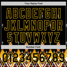 Load image into Gallery viewer, Custom Black Yellow 3D Pattern Design Geometric African Ethnic Style Authentic Baseball Jersey