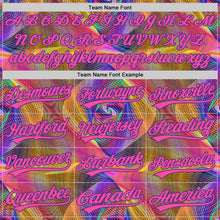Load image into Gallery viewer, Custom Purple Pink 3D Pattern Design Abstract Fractal Style Authentic Baseball Jersey