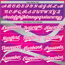 Load image into Gallery viewer, Custom Purple White-Hot Pink 3D Pattern Design Abstract Sport Authentic Baseball Jersey