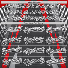 Load image into Gallery viewer, Custom Steel Gray Red-White 3D Pattern Design Abstract Sport Authentic Baseball Jersey