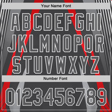Load image into Gallery viewer, Custom Steel Gray Red-White 3D Pattern Design Abstract Sport Authentic Baseball Jersey