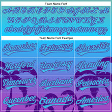 Load image into Gallery viewer, Custom Sky Blue Purple 3D Pattern Design Hawaii Palm Trees Authentic Baseball Jersey