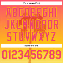 Load image into Gallery viewer, Custom Neon Pink Yellow 3D Pattern Design Hawaii Palm Trees Authentic Baseball Jersey