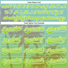 Load image into Gallery viewer, Custom Aqua Neon Green-White 3D Pattern Design Hawaii Palm Trees Authentic Baseball Jersey