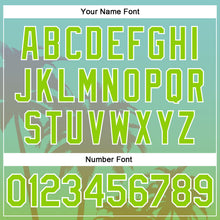 Load image into Gallery viewer, Custom Aqua Neon Green-White 3D Pattern Design Hawaii Palm Trees Authentic Baseball Jersey