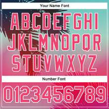 Load image into Gallery viewer, Custom Aqua Neon Pink-White 3D Pattern Design Hawaii Palm Leaves Authentic Baseball Jersey