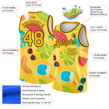 Load image into Gallery viewer, Custom Gold Black 3D Pattern Summer Hawaii Beach Holiday Authentic Basketball Jersey