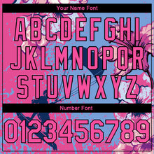 Load image into Gallery viewer, Custom Light Blue Pink-Black 3D Pattern Flowers And Beach Surfing Authentic Basketball Jersey