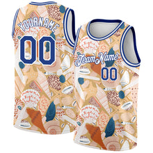 Load image into Gallery viewer, Custom City Cream Royal-White 3D Pattern Beach Seashells And Starfishes Authentic Basketball Jersey