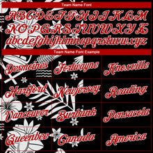 Load image into Gallery viewer, Custom Black Red-White 3D Pattern Hawaii Palm Leaves Authentic Basketball Jersey