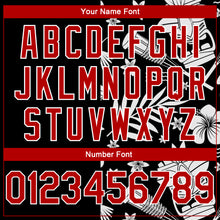 Load image into Gallery viewer, Custom Black Red-White 3D Pattern Hawaii Palm Leaves Authentic Basketball Jersey