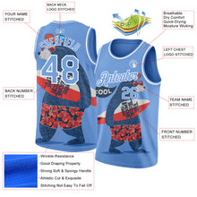 Load image into Gallery viewer, Custom Light Blue White 3D Pattern Go Surfing Authentic Basketball Jersey