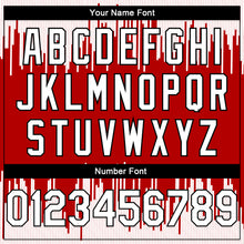 Load image into Gallery viewer, Custom Red White-Black Abstract Vertical Lines Authentic City Edition Basketball Jersey